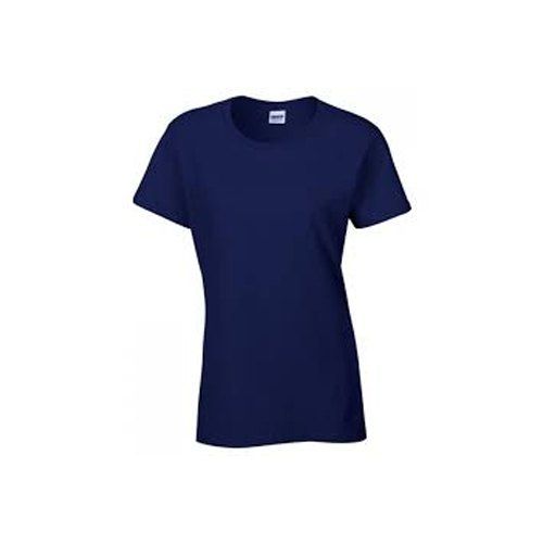 Navy Blue Half Sleeve Round Ladies Cotton T-Shirt