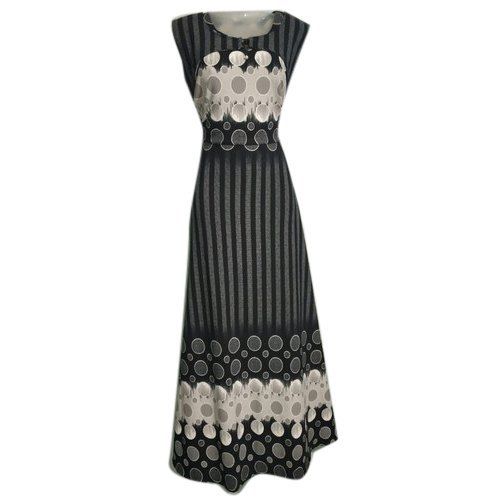 Ladies Printed Gown Dress