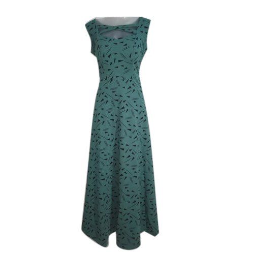 Multicolor Ladies Sleeveless Gown Dress