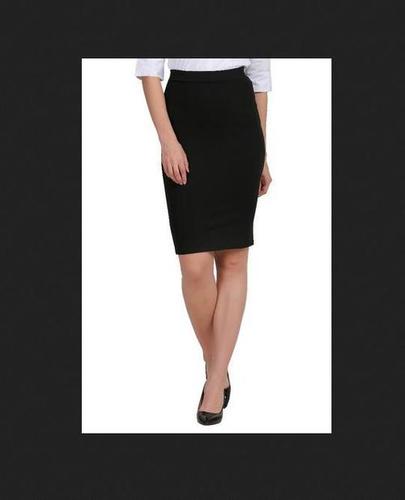 Plain Ladies Black Solid Formal Skirt