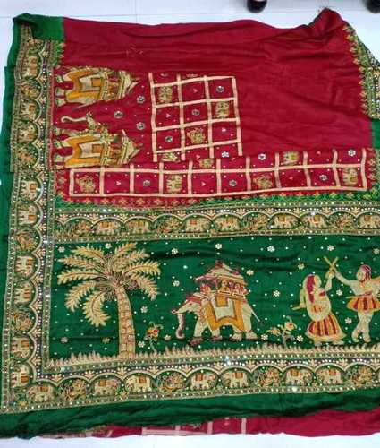 Red Ladies Pure Gaji Silk Handwork Bandhani Gharchola Saree, Handwash, Saree  Length: 6.3 M (with Blouse Piece) at Rs 15000/piece in Rajkot