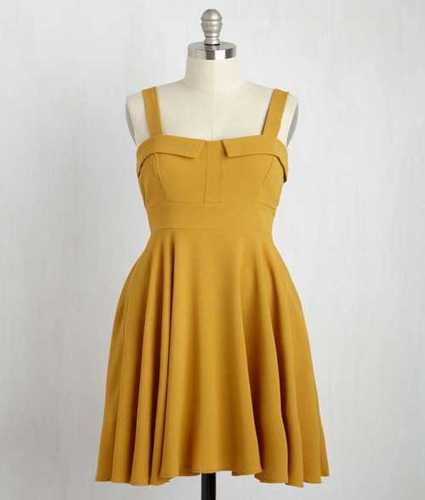 Mustard Stylish Cotton Ladies Gown