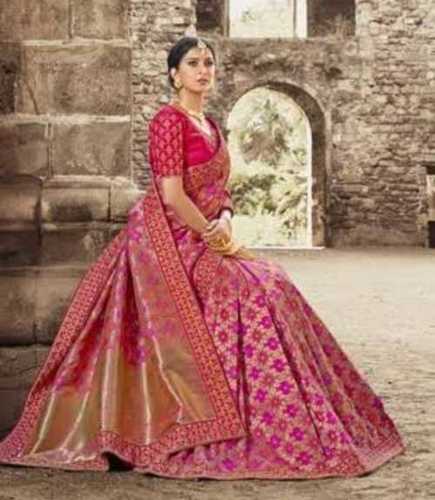 Exclusive Patterns Banarasi Sarees - Cotton Silk Material, Party Wear Style, Multiple Colors, Elegant Finish , Eye Catching Look, Trendy Design, Shrink Resistance