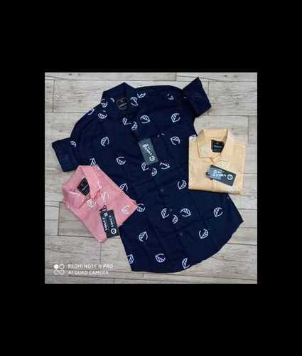 Printed And Plain Design Mens Shirt