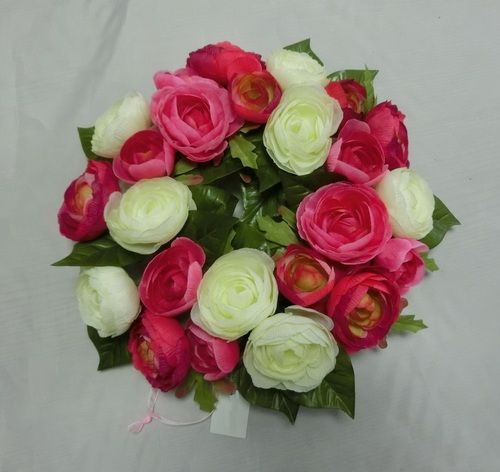 Eco-Friendly Artificial Camellia Flower Wreath With Ribbon Hanger