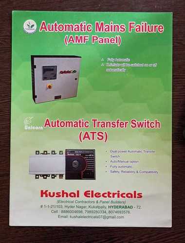 Automatic Mains Failure (Amf) With Automatic Transfer Switch (Ats) Base Material: Metal Base