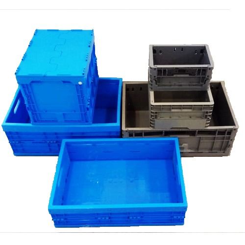 Blue Hdpe Foldable Vegetable Storage Crates