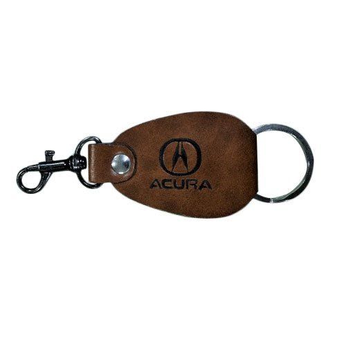 Printed Brown Leather Keyring