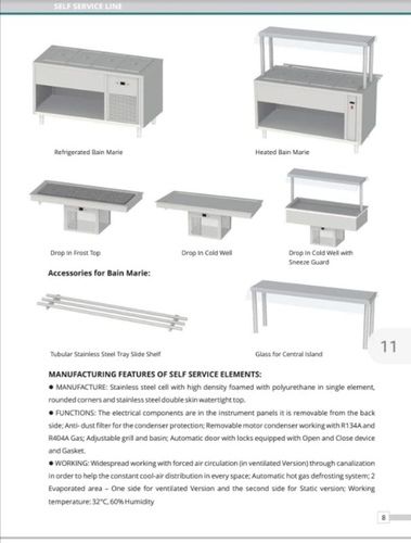 स्टेनलेस स्टील कैटरिंग सेल्फ सर्विस लाइन