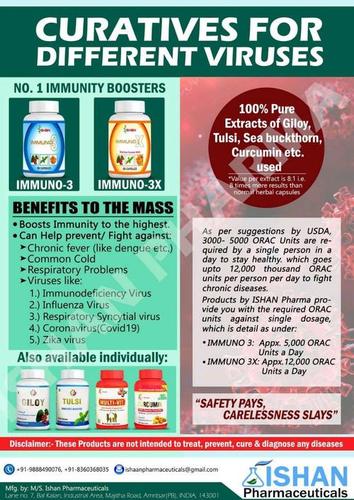 Immuno 3 And Immuno 3X For Immunity Booster Grade: Medicine Grade