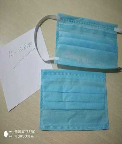 Blue 3 Ply Non Woven Disposable Face Mask