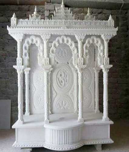 Easy To Install Carved White Makrana Marble Temple