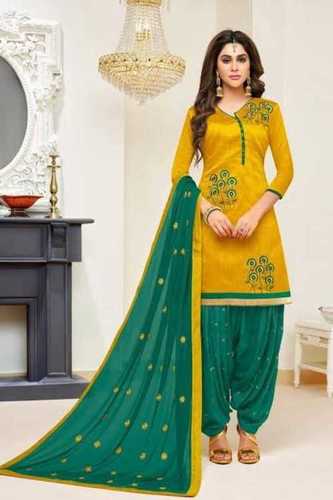 Yellow And Green Ladies Salwar Suit