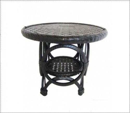 Black Round Shape Mini Coffee Table