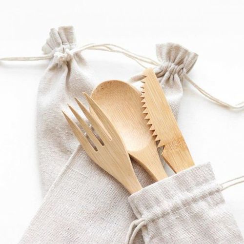 Eco-Friendly Bamboo Kitchen Dinner Tableware Cutlery Set