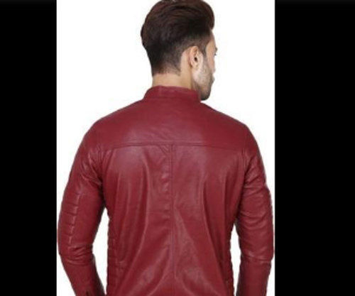 Plain Men'S Faux Leather Jackets