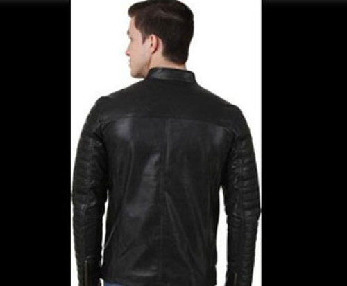 Black Mens Zipper Leather Jackets