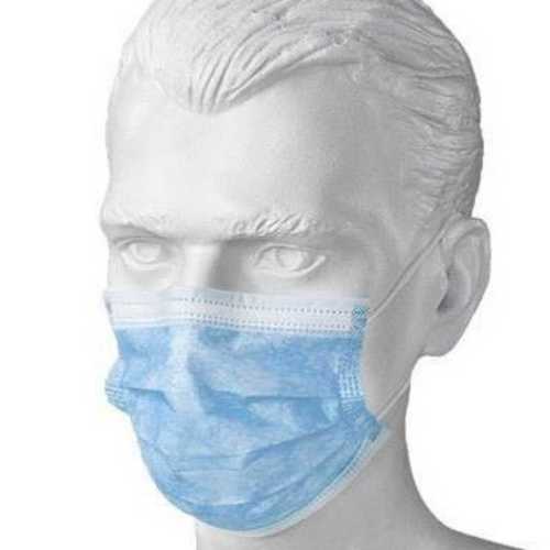 Non Woven Disposable Face Mask - Medical Grade Non Woven Fabric, Light Blue Rectangle | Adjustable Nose Piece, Elastic Earloop, Foldable, Lightweight, Convenient for Clinical and Industrial Use