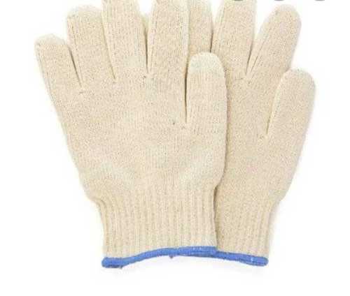 Off White Full Finger Cotton Knitted Gloves