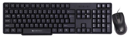 Black Zebronics Wired Keyboard Mouse Combo