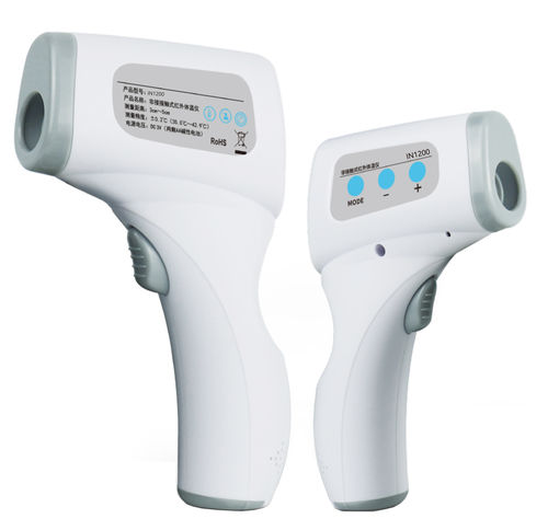 Non Contact IR Thermometer - Battery Powered, White Color | Anti Bacterial, Durable, Hygienic, High Accuracy, Easy to Use, Light Weight