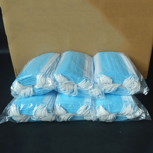 Blue White Green Non Woven Disposable Face Mask 