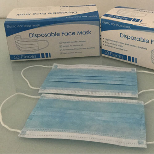 Disposable Non Woven 3Ply Face Mask With Ear Loop Application: Perosonal Protective Away Virus