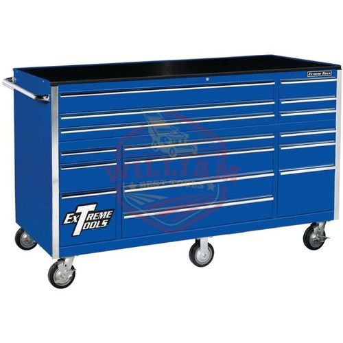 Extreme Tools 72 Inch 19 Drawer Roller Cabinet, Blue