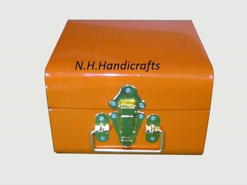 Handmade Iron Orange Powder Coated Trunk