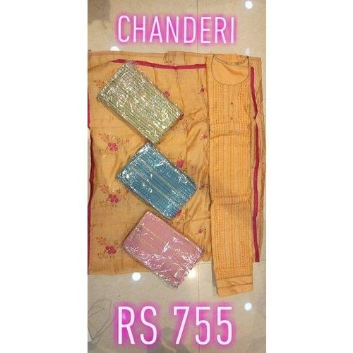 Ladies Embroidered Chanderi Suits