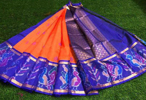 Orange And Blue Ladies Festive Kuppadam Saree