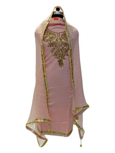 Pink Color Glace Cotton Suit