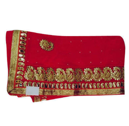 Red Ladies Gota Work Golden Border Saree