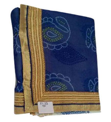 Blue Ladies Printed Bandhani Saree