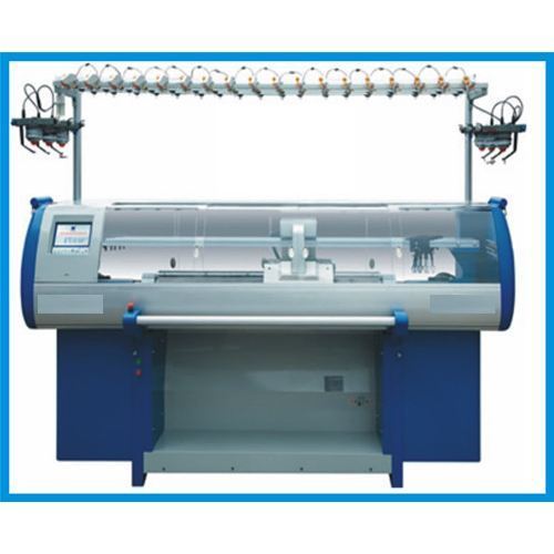 Blue Semi Computerized Sweater Flat Knitting Machine