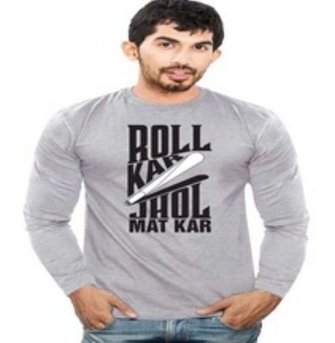 Black Mens Casual Full Sleeve T-Shirt