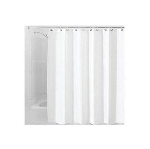 White Polyester Plain Shower Curtain