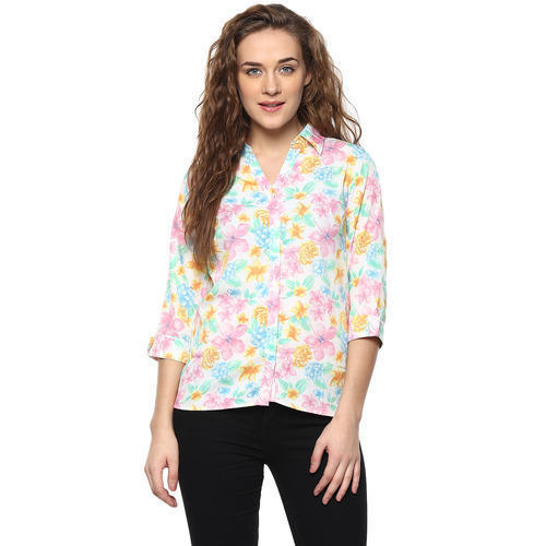 Ladies Cotton Floral Print Shirt