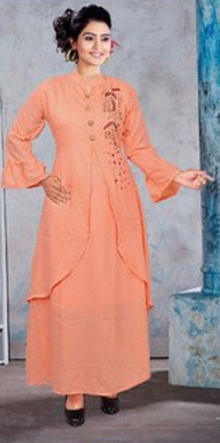 Pink Ladies Fancy Handwork Kurti