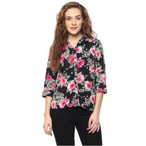 Ladies Polyester Black Designer Shirt Age Group: Adult