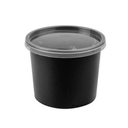 Black 20 Oz Round Disposable Plastic Container