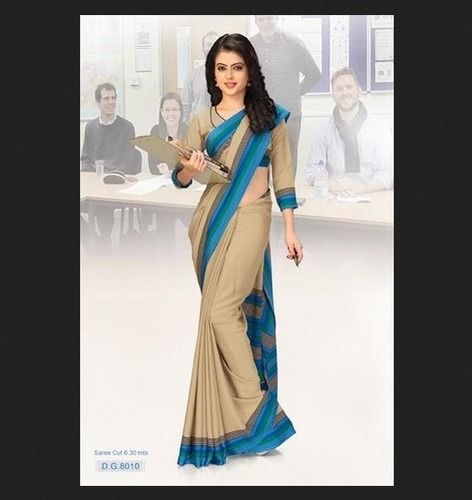 Off White And Pink Unstiched School Teachers Uniform Sarees, 6.3 M (with  Blouse Piece) at Rs 650 in Surat