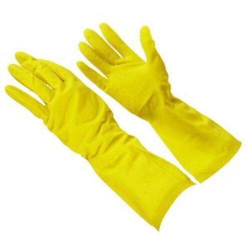 Plain Yellow Color Household Gloves