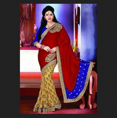 Buy Green Banarasi Silk Traditional Wear Weaving Half N Half Saree Online  From Wholesale Salwar.