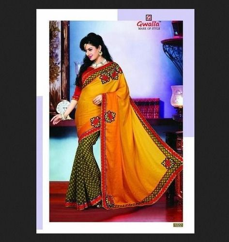 Multi Color 6M Silk Party Wear Exclusive Elegant Cut Paste Half Half Saree With Blouse Piece