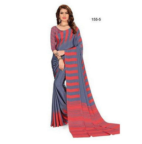 Multicolor Ladies Italian Crepe Saree