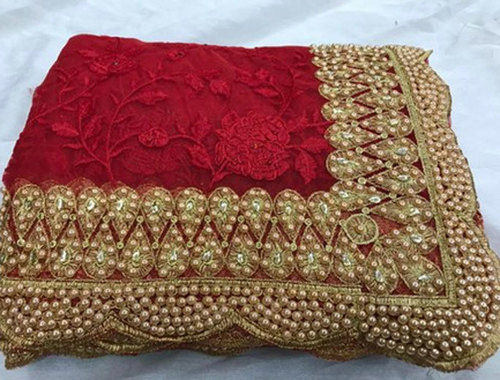 Red Ladies Net Designer Saree