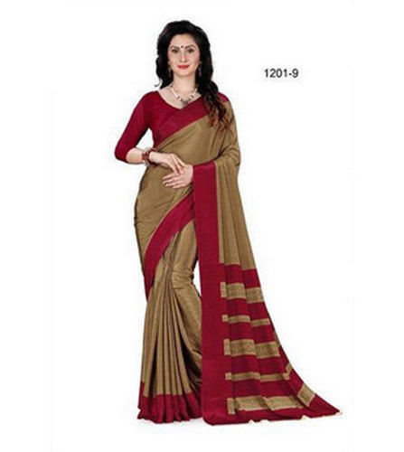 Multicolor Ladies Uniform Border Saree