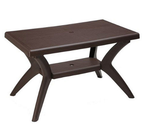 Brown Plastic Curved Leg Dining Table