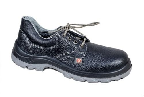 Black Pure Leather Safety Shoes